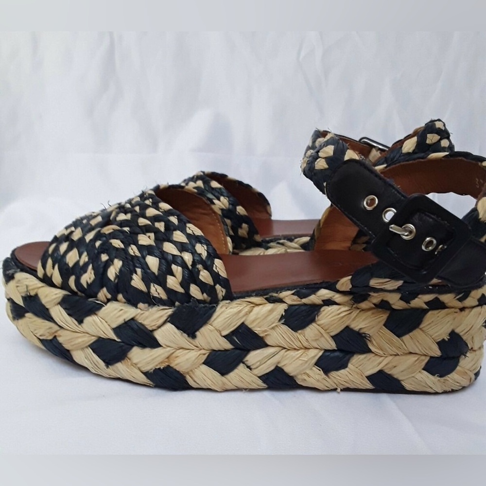 Authentic CLERGERIE Raffia Platform Sandals Size 36 - Picture 5 of 5